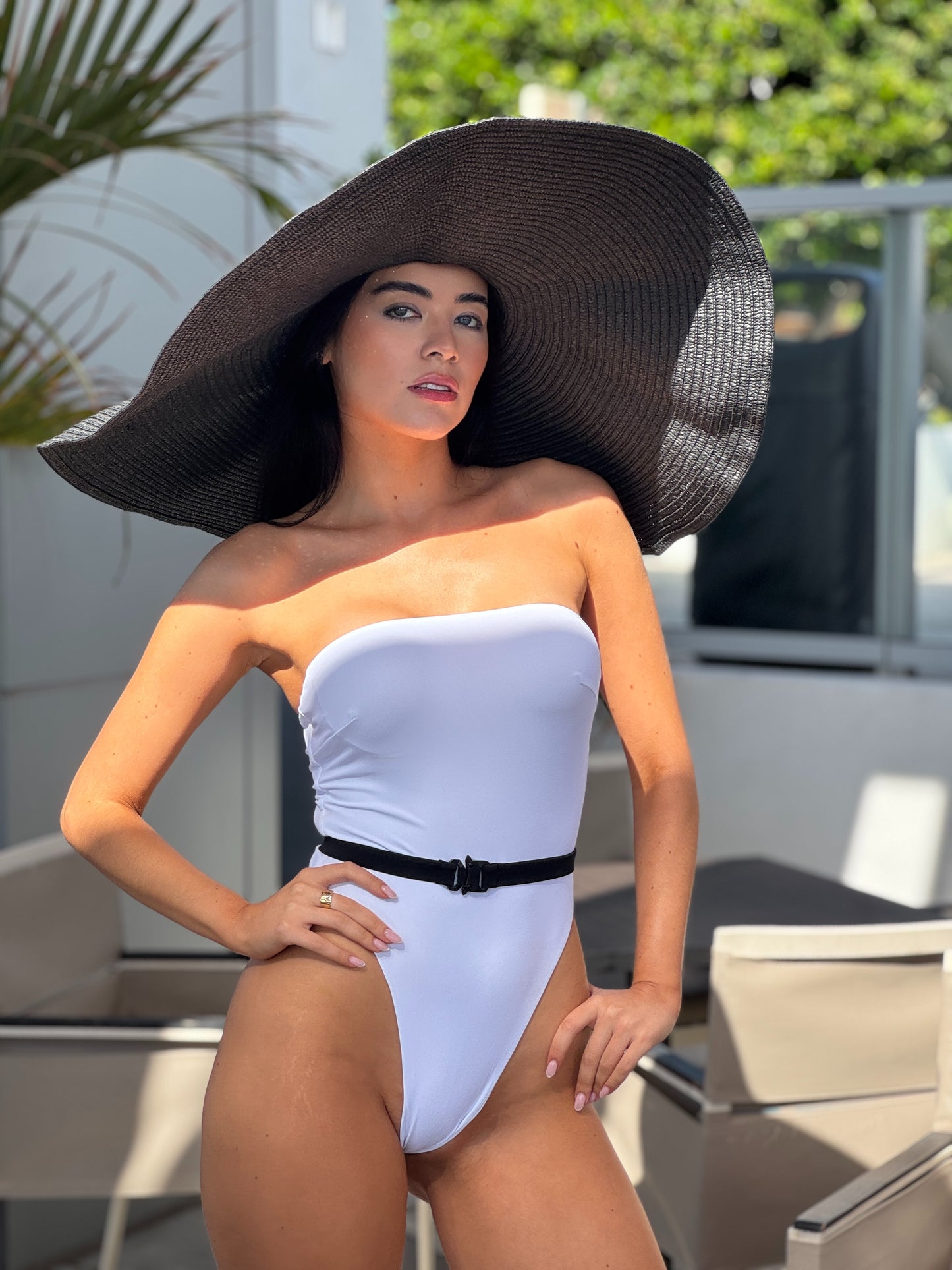 La Riviera Belted White One-Piece